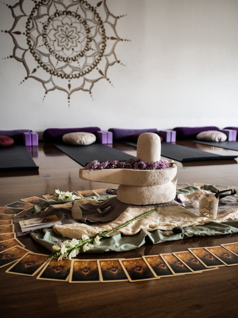 private yoga and ceremony altar in the yoga studio